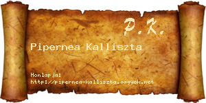 Pipernea Kalliszta névjegykártya